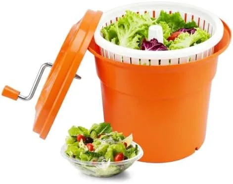 kibtops 66 gallon large commercial salad spinner salad dryer with draining hose 26 qt manual lettuce dryer for washing spinning draining holds 7 heads of lettuce for restaurant kitchen prep